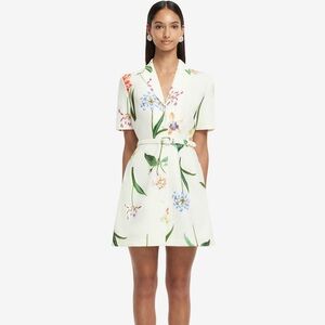 NEW WITH TAGS! Leo Lin Brigitte Dress in Botanical Print in Snow